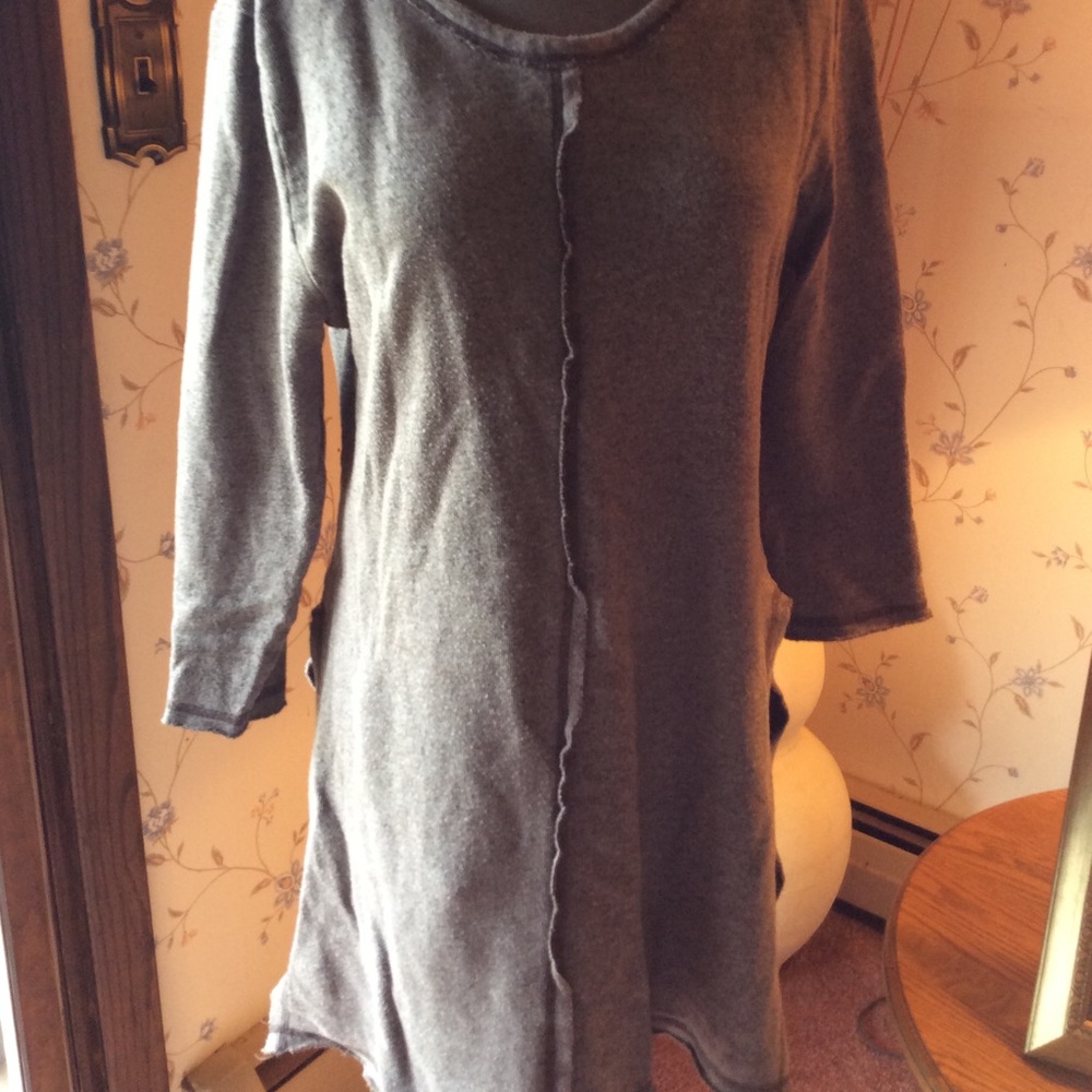 Sweatshirt tunic with side slits